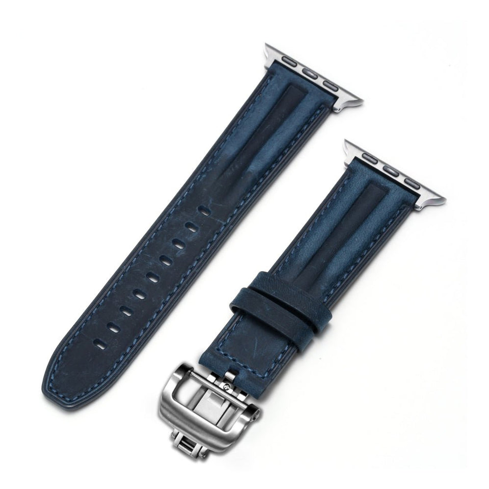 Luxury Full - Grain Leather Butterfly Buckle Band for Apple Watch - Wear with style