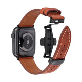 Luxury Leather Butterfly Buckle Band for Apple Watch - Wear with style