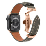 Luxury Leather Butterfly Buckle Band for Apple Watch - Wear with style