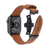 Luxury Leather Butterfly Buckle Band for Apple Watch - Wear with style