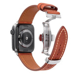Luxury Leather Butterfly Buckle Band for Apple Watch - Wear with style