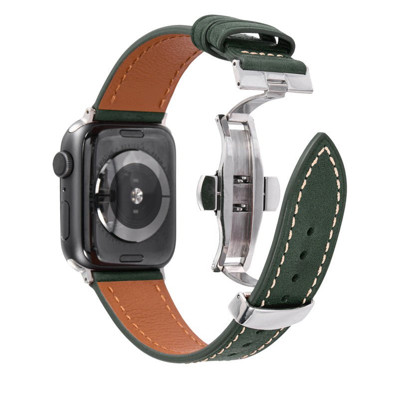 Luxury Leather Butterfly Buckle Band for Apple Watch - Wear with style