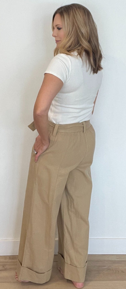 Macy Cotton Pants-Khaki - Wear with style