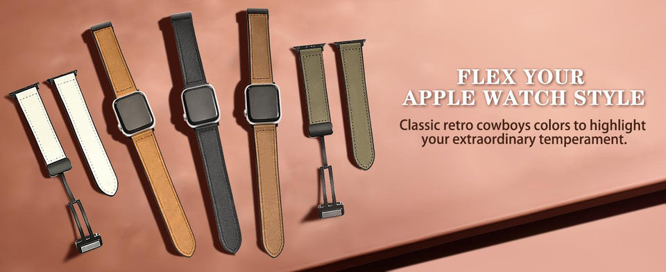 Magnetic Buckle Leather Band for Apple Watch - Wear with style