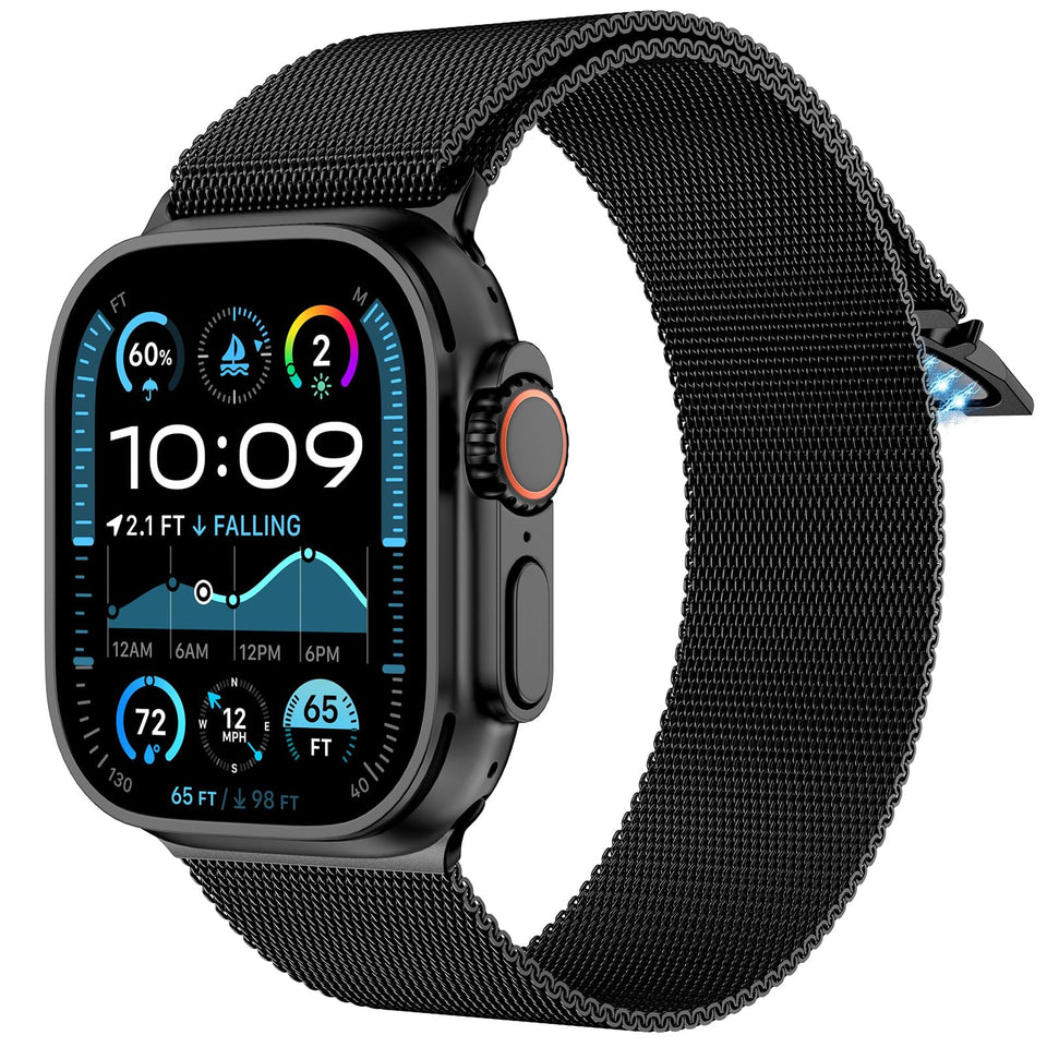 Magnetic Umbrella Buckle Milanese Stainless Steel Strap for Apple Watch - Wear with style