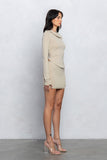Marlin Heavy Nylon Hooded Cowl Top & Mini Skirt Set | Back Cut - Out Trendy Party Look - Wear with style
