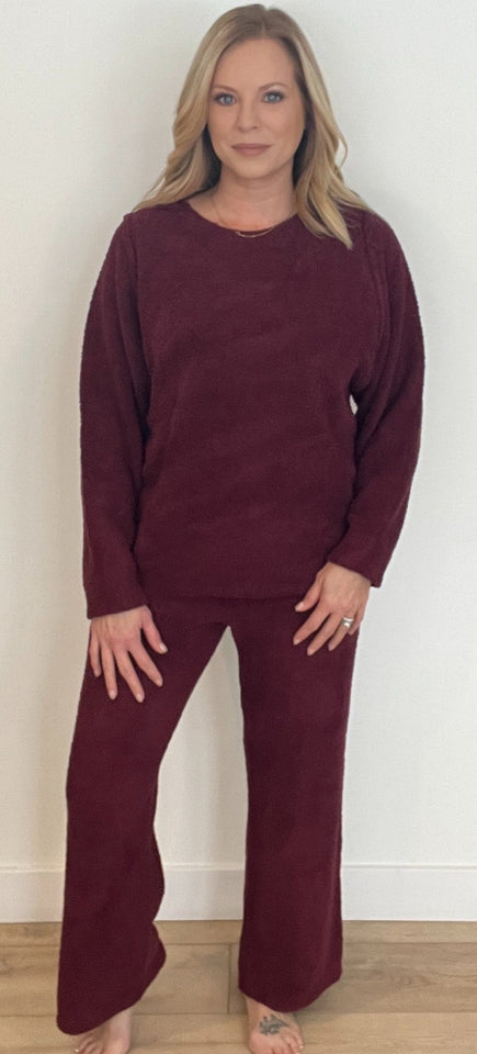 Marshmallow Lounge Set-Cherry - Wear with style