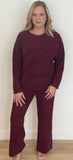 Marshmallow Lounge Set-Cherry - Wear with style