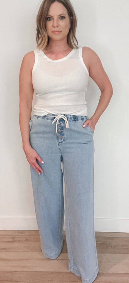 May Denim Pants-Light Wash - Wear with style