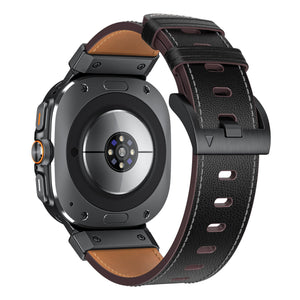 Mecha Bezel Leather Strap for Galaxy Watch 7 Ultra/8 Ultra - Wear with style
