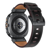 Mecha Bezel Leather Strap for Galaxy Watch 7 Ultra/8 Ultra - Wear with style