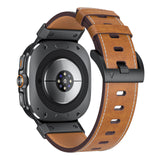 Mecha Bezel Leather Strap for Galaxy Watch 7 Ultra/8 Ultra - Wear with style