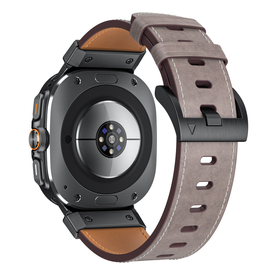 Mecha Bezel Leather Strap for Galaxy Watch 7 Ultra/8 Ultra - Wear with style