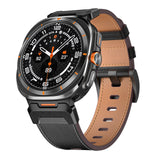 Mecha Bezel Leather Strap for Galaxy Watch 7 Ultra/8 Ultra - Wear with style