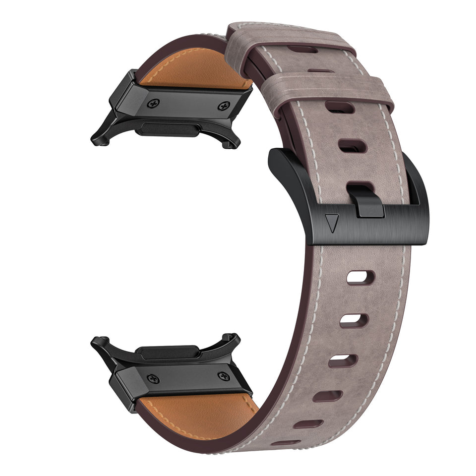Mecha Bezel Leather Strap for Galaxy Watch 7 Ultra/8 Ultra - Wear with style