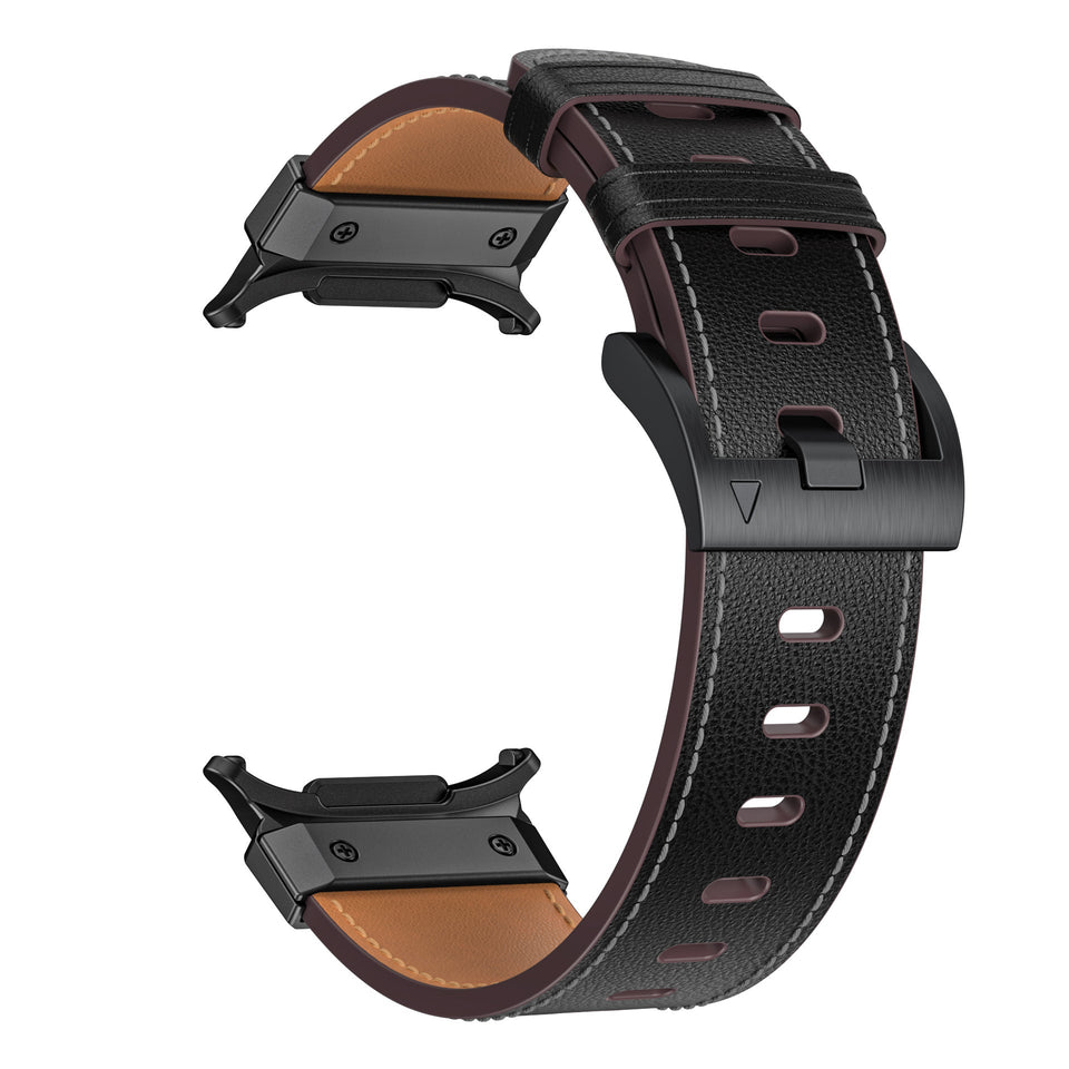Mecha Bezel Leather Strap for Galaxy Watch 7 Ultra/8 Ultra - Wear with style