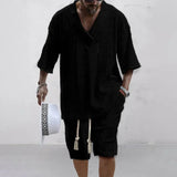 Men Casual Knitted Two Piece Shorts Summer set - Wear with style