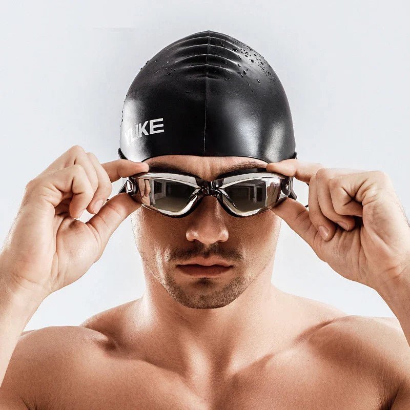 Men Swim Shorts Waterproof Goggles & Ear-plug Cap - Wear with style