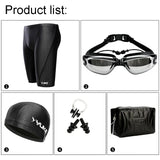 Men Swim Shorts Waterproof Goggles & Ear-plug Cap - Wear with style