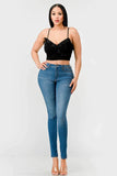 MESH CONTRAST RUCHED SWEETHEART WITH CHIFFON CAMISOLE RUFFLED CROPPED TOP - Wear with style