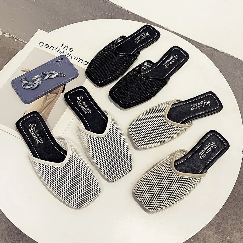 Mesh Mules Slippers - Wear with style