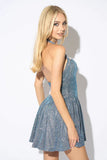 Metallic Glitter Halter Mini Dress - Wear with style