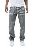 METALLIC PRINTED STACKED JEANS AJ07C - Wear with style