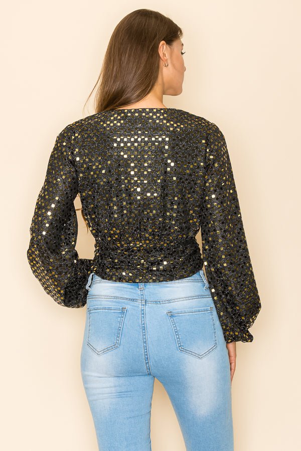 METALLIC RUCHED CROP TOP - Wear with style