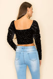 METALLIC VELVET CROP TOP - Wear with style