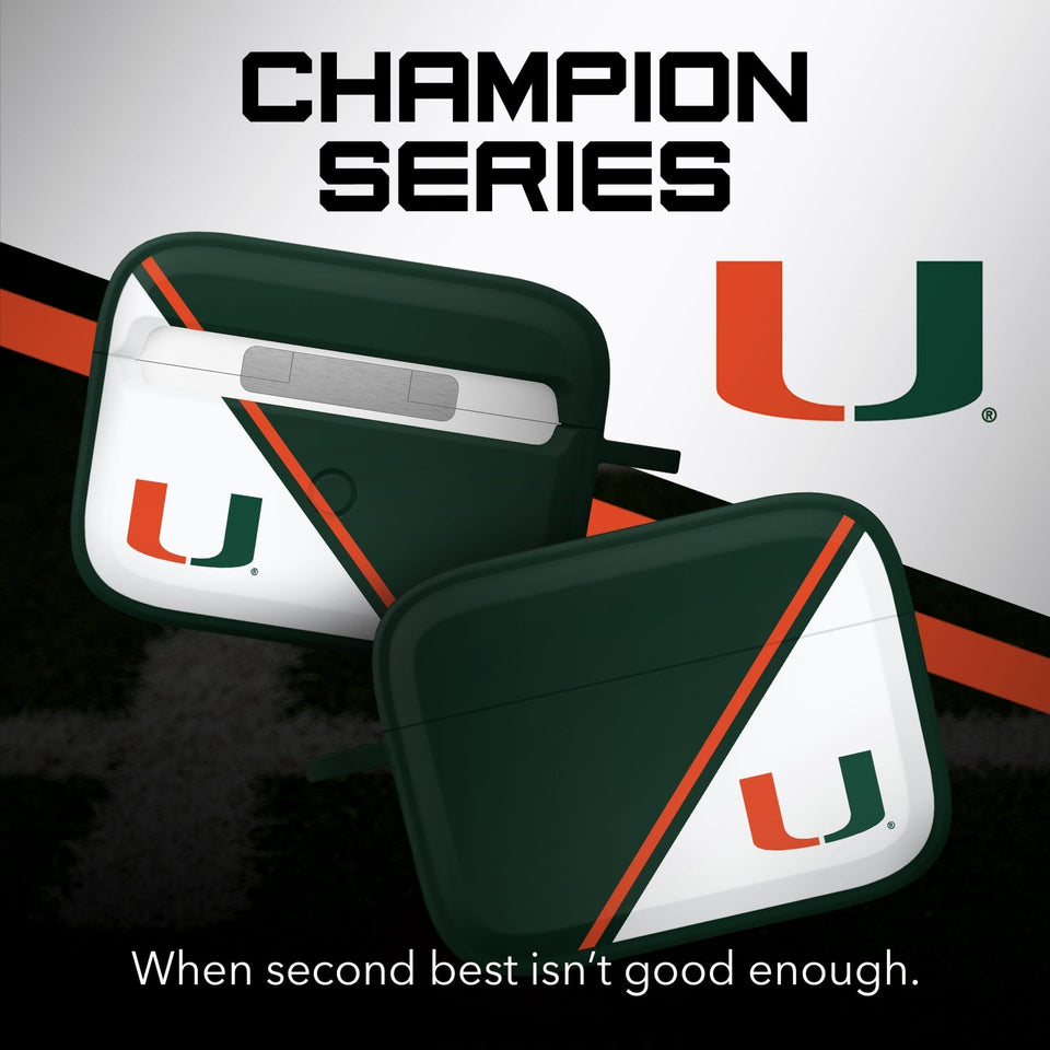 Miami Hurricanes HDX Champion Series Apple AirPods Pro 1 & 2 Case Cover - Wear with style