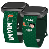 Miami Hurricanes X Betty Boop HD Fitbit Versa 3 & Sense Watch Band - Wear with style