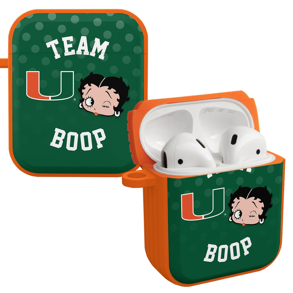 Miami Hurricanes X Betty Boop HDX Apple AirPods Gen 1 & 2 Case Cover - Wear with style