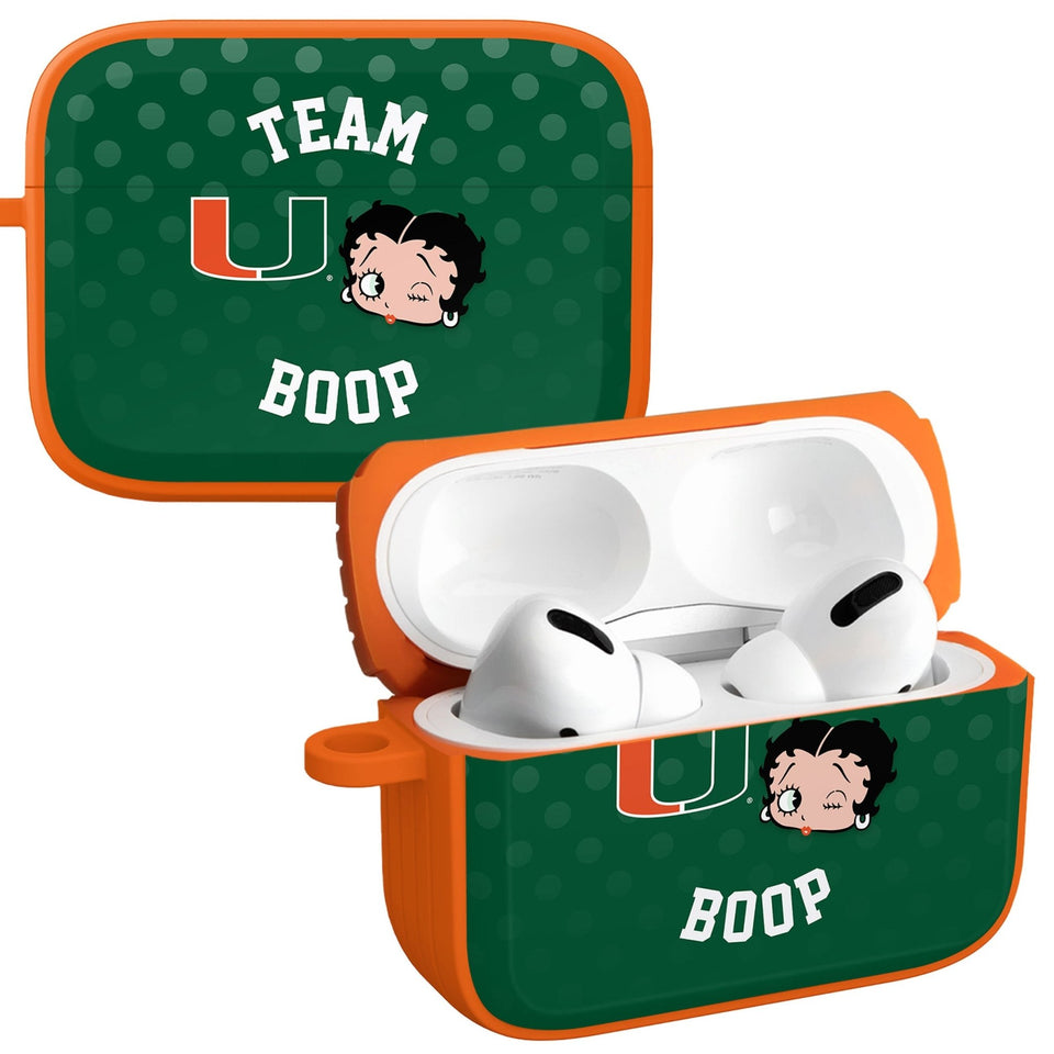 Miami Hurricanes X Betty Boop HDX Apple AirPods Pro 1 & 2 Case Cover - Wear with style