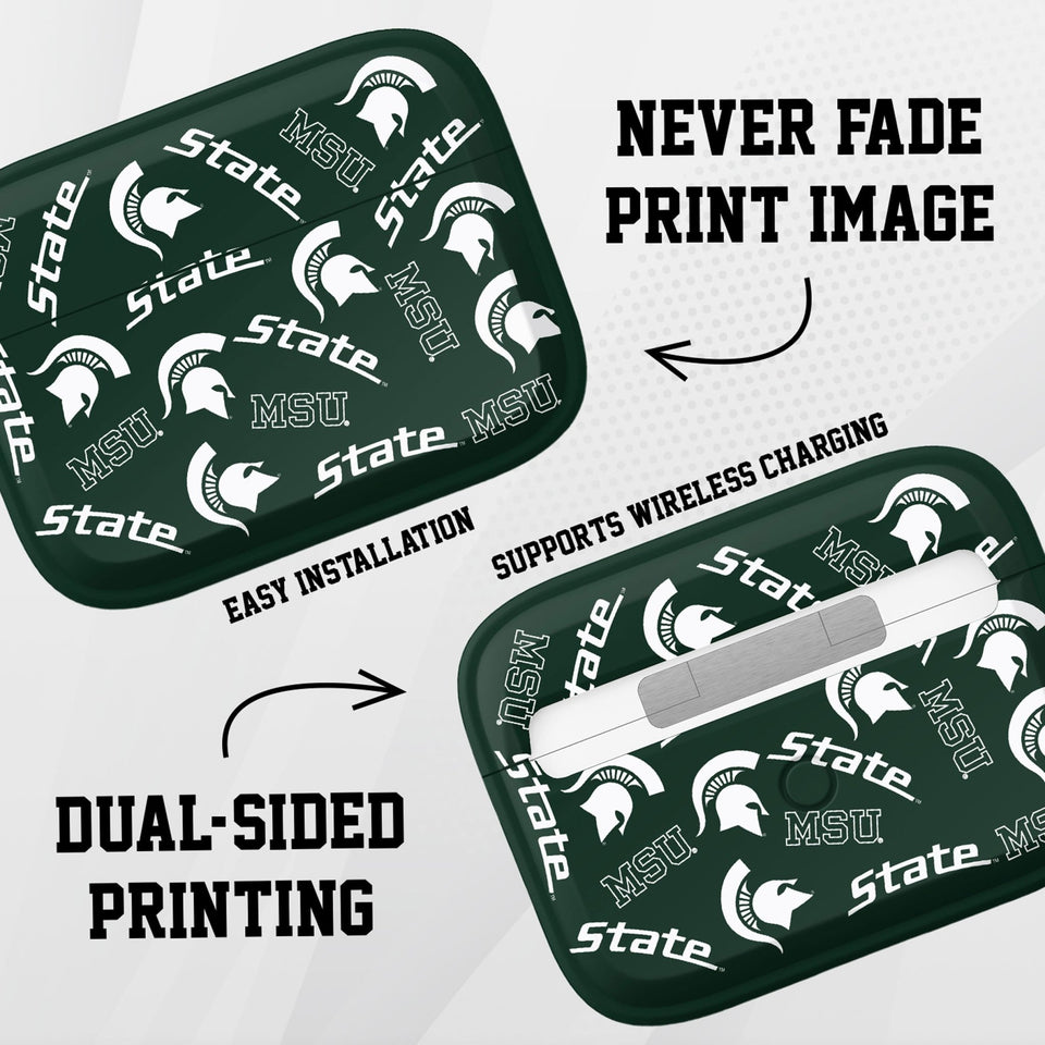 Michigan State MSU Spartans HDX Apple Airpods Pro 1 & 2 Case Cover - Wear with style
