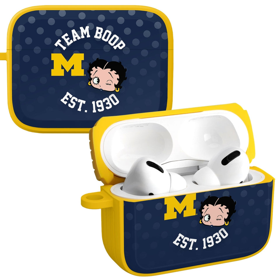 Michigan Wolverines X Betty Boop HDX Apple AirPods Pro 1 & 2 Case Cover - Wear with style