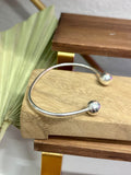 Minimalist Sterling Silver Cuff Bracelet/ ball bracelet | Handmade 925 Mexican Silver Jewelry | Pulsera brazalete minimalista de plata 925 - Wear with style