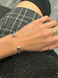 Minimalist Sterling Silver Cuff Bracelet/ ball bracelet | Handmade 925 Mexican Silver Jewelry | Pulsera brazalete minimalista de plata 925 - Wear with style