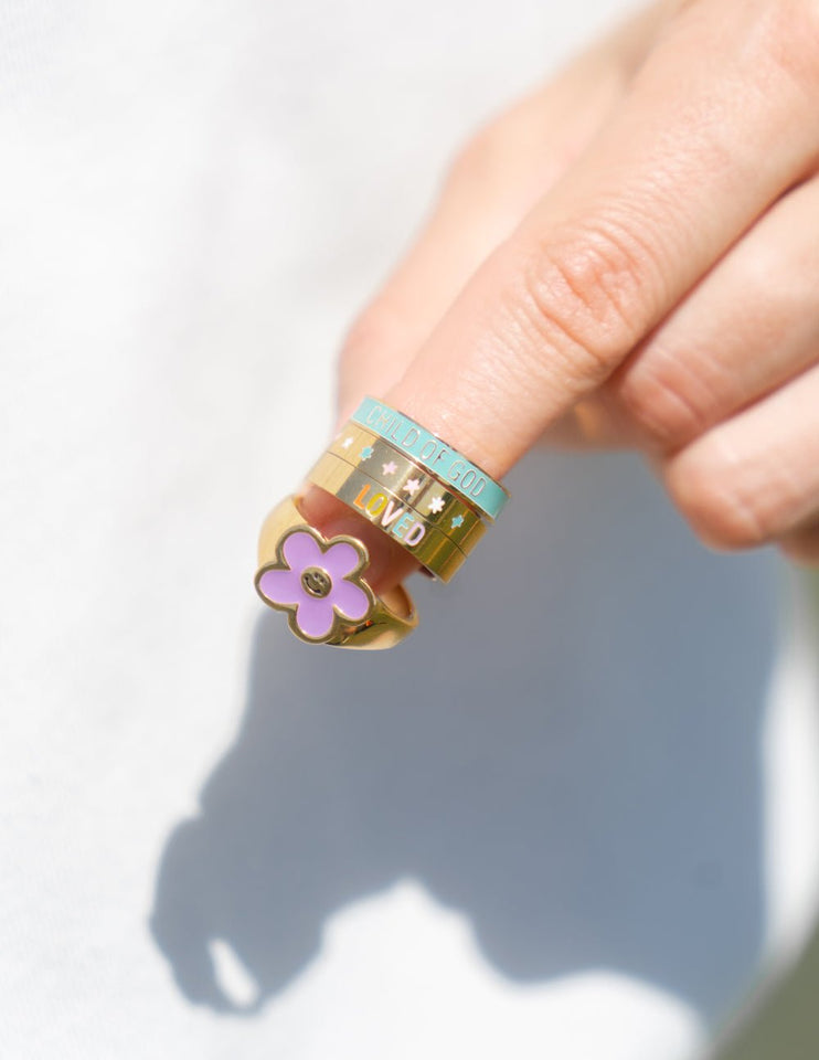 Mint Enamel Child of God Ring - Wear with style