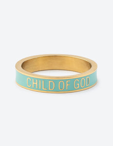 Mint Enamel Child of God Ring - Wear with style