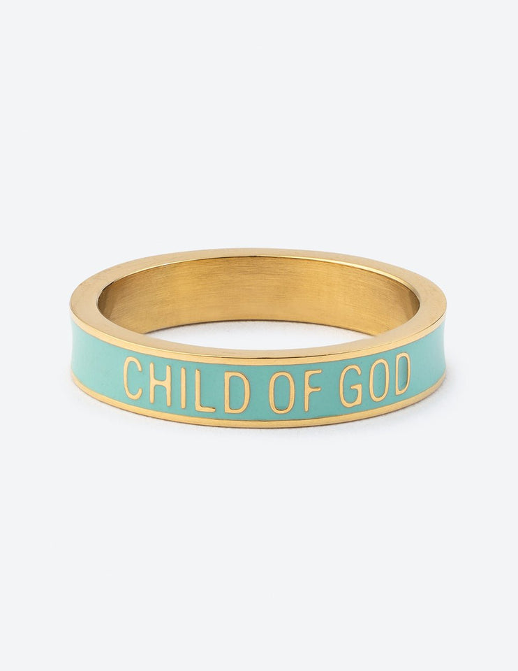 Mint Enamel Child of God Ring - Wear with style