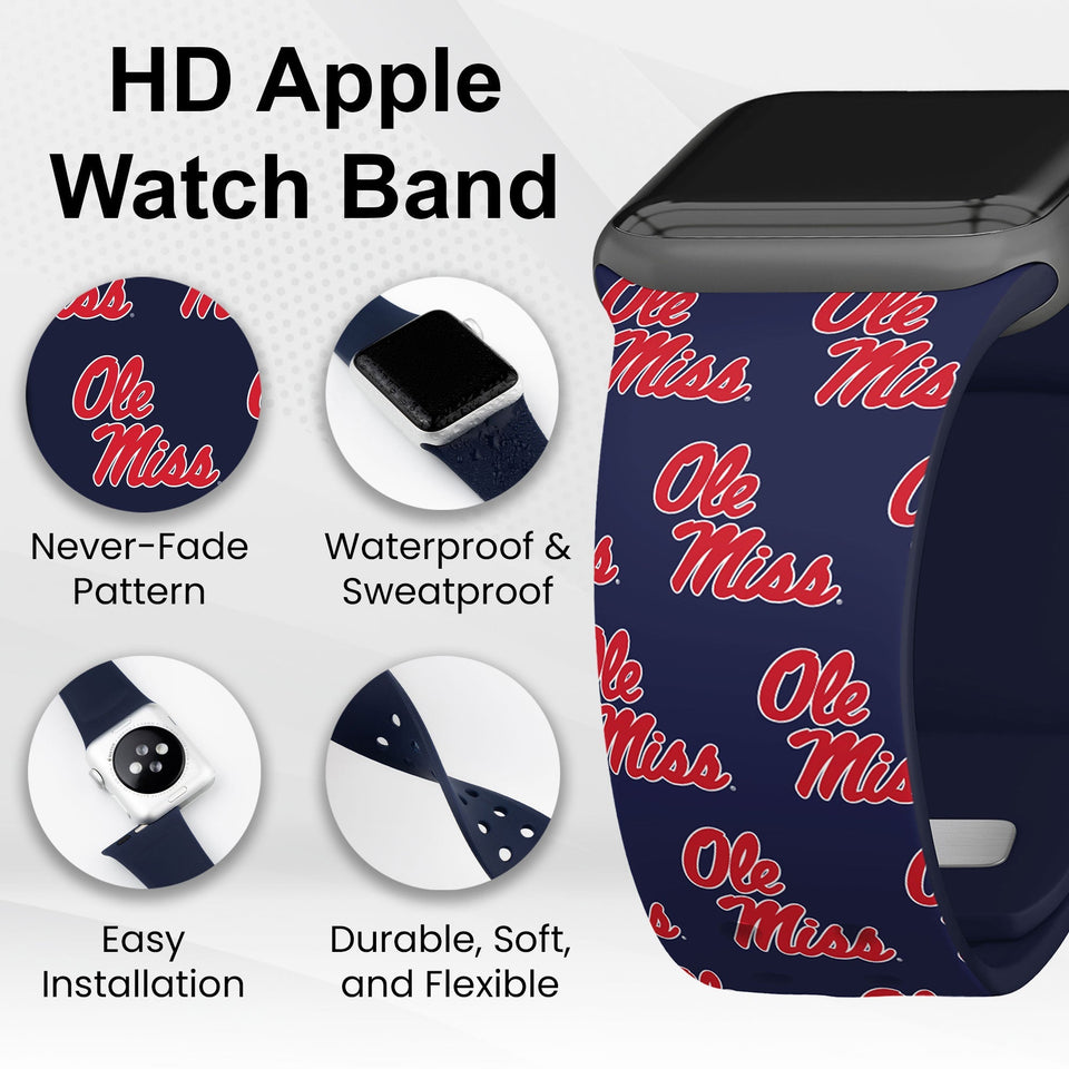 Mississippi Ole Miss HD Apple Watch Band - Wear with style