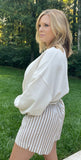 Misty Shore Cotton Shorts - Ivory/Taupe - Wear with style