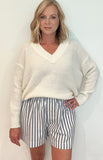 Misty Shore Cotton Shorts-Navy/Ivory - Wear with style