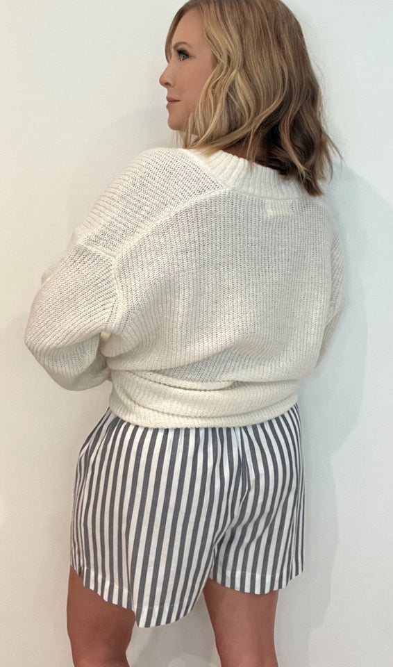 Misty Shore Cotton Shorts-Navy/Ivory - Wear with style