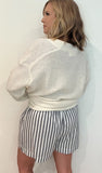 Misty Shore Cotton Shorts-Navy/Ivory - Wear with style