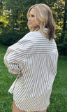 Misty Shore Oversized Top-Ivory/Taupe - Wear with style