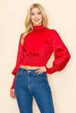 Mock Neck Long Sleeves Animal Print - Wear with style