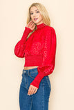 Mock Neck Long Sleeves Animal Print - Wear with style