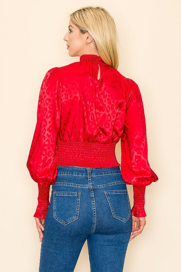 Mock Neck Long Sleeves Animal Print - Wear with style