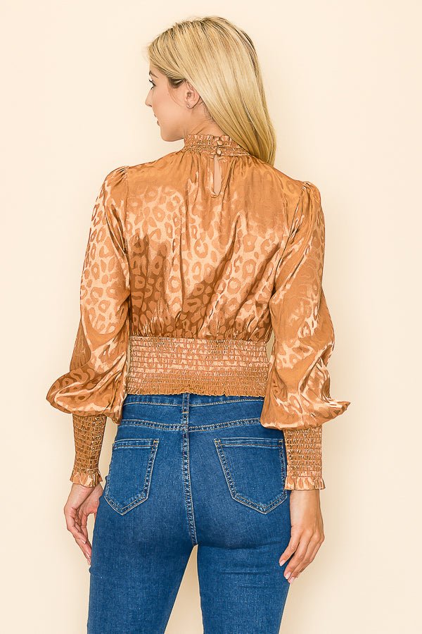 Mock Neck Long Sleeves Animal Print - Wear with style